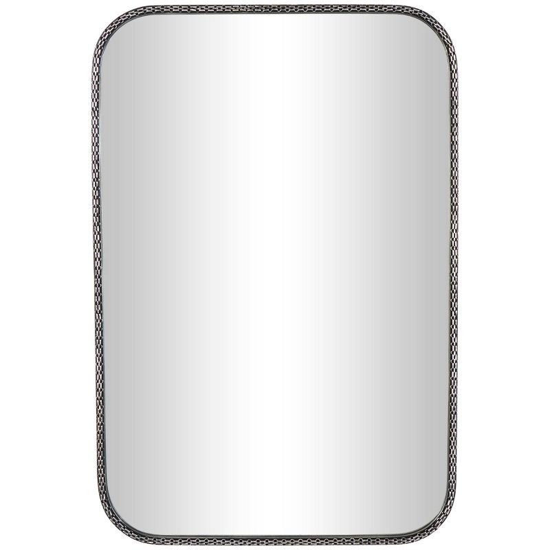 36&#34;x24&#34; Wooden Wall Mirror with Double Layered Linked Chain Frame Silver - Olivia &#38; May, 1 of 9