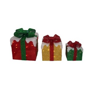 Season's Designs Christmas Set Of 3 Multi Color Gift Box W/ 35 Warm - 1 of 1