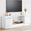 Acekool Modern White TV Stand for Living Room, Entertainment Center for TV up to 75", Storage Cabinets & Fireplace Insert Space, 70 Inch Console - 2 of 4