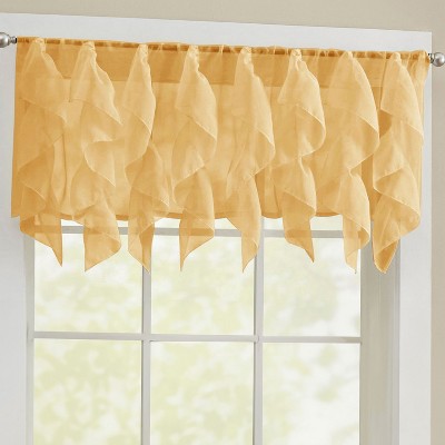 Sheer Voile Vertical Ruffle Window Kitchen Curtain by Sweet Home Collection®