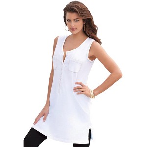 Roaman's Henley Ultimate Tunic Tank - 1 of 4