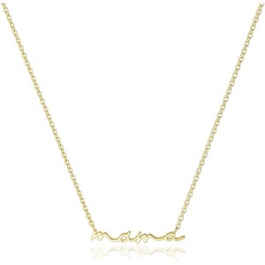 Gold Oval Pendant Necklace for Women, 14K Gold Plated Paperclip Choker with Diamond Accents - 1 of 4