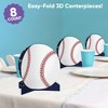 Big Dot of Happiness 3D Baseball Centerpiece Table Decorations, Freestanding Baseball Baby Shower or Birthday Party Centerpieces - 8 Count - 2 of 4