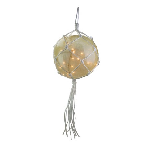 Barcana 35ct Lighted Macrame Wrapped Ball Outdoor Patio Christmas