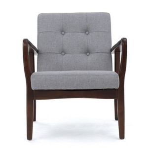 NicBex Accent Chair Mid-Century Upholstered Button Tufted Armchair with Metal Frame Cozy Single Sofa Chair for Bedroom,Living Room - 1 of 4