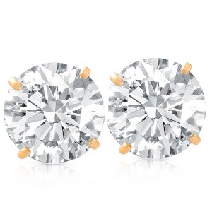 Pompeii3 2 1/2 Ct TW (7mm) Round Moissanite Studs 14k Yellow Gold - 1 of 3