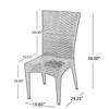 VASIP 1 Piece Patio Wicker Dining Chair, Outdoor Heavy Duty Iron Frame Rattan Chair,  All Weather Chair for Poolside, Backyard, Deck, Brown Multi - 3 of 4