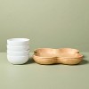 5pc Wood Serving Tray with Ceramic Bowl Inserts Brown/Cream - Hearth & Hand™ with Magnolia - 3 of 4