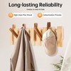 YIYIBYUS Wall-mounted Coat Rack, Wooden Hanger, Wall Coat Rack with 8 Hooks - 2 of 4