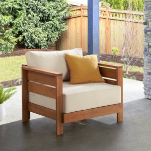 Alaterre Furniture Barton Outdoor Weather Resistant Arm Chair with Cushions and Zippered Covers - 1 of 4