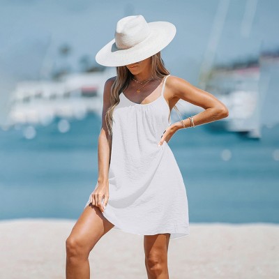 Women's Breezy White Beach Cover-up Dress - Cupshe