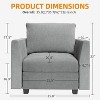 Modular Sectional Accent Chair with Storage Seat, Linen Fabric Modern Sofa Chair with Strong Wood Frame - 2 of 4