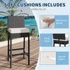 GustoWave Set of 2 patio wicker bar stools with cushions, no arms, for backyards and poolside - 4 of 4