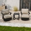 EAGLE PEAK Urban Slate 3 PCS Outdoor Bistro Set with Modern Swivel Rocking Chairs and Table - 2 of 4