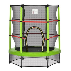 Jump Into Fun 5FT Toddler Trampoline Comes With Jumping Mat, Fencing Net And PVC Covered Metal Posts， Gift For Boys Girls 3 to 6 Years - 1 of 4