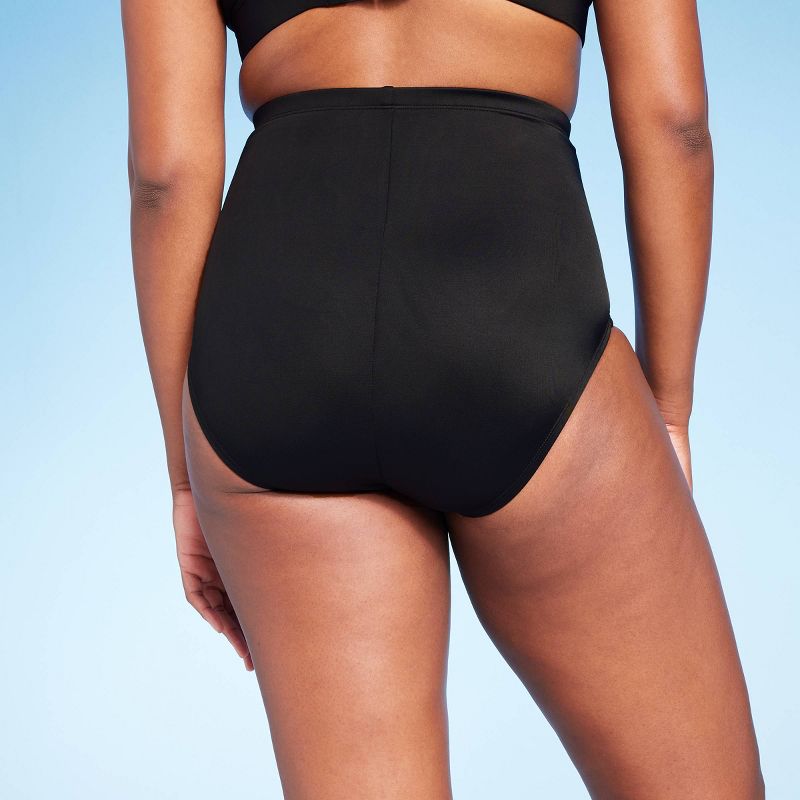 Women's Full Coverage Tummy Control Extra High Waist Bikini Bottom - Kona Sol™ Black, 6 of 12