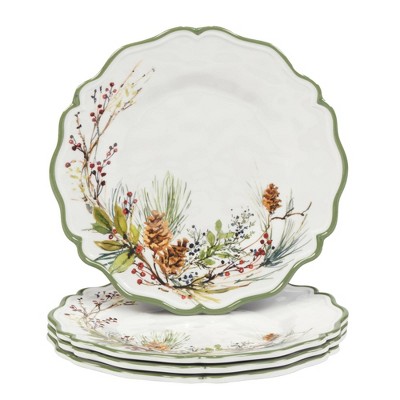 Certified International Set of 4 Winters Forest Melamine Salad Plates