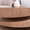 Lyngins Modern Industrial Round Coffee Table Set with Fluted Legs, Dual-Table Design, Minimalist Black, Stylish Accent Table, Living Room Center Table - 4 of 4