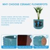 SpassWay 16" Dia Outdoor Indoor Ceramic Planter Pot Decorative Planter with Drainage Hole Patio Flower Pot - 4 of 4