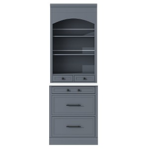 Gulches 83.7" High Kitchen Pantry , Freestanding Tall Hutch with Faux Marble Top, 5 Storage Drawers & Adjustable Shelf¡ªElegant Display Cabinet,Gray - 1 of 4