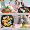 Racxily 11Pcs Silicone Cooking Utensil Set Heat Resist Wooden Handle Silicone Spatula Turner Ladle Spaghetti Server Tongs - 4 of 4
