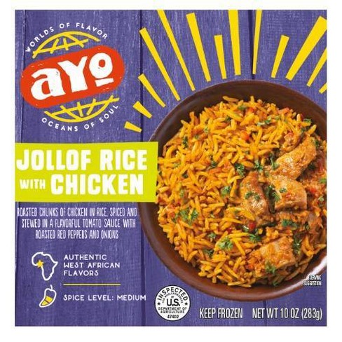 Ayo Frozen Jollof Rice with Chicken - 10oz