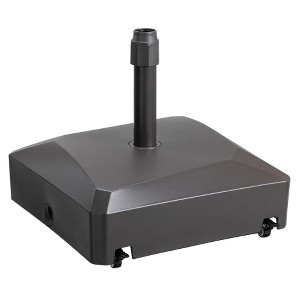 Aoodor Patio Umbrella Base With Wheels, Heavy Duty Fillable Market Umbrella Stand For Patios, Poolside With 4 Wheels, 2 Locks And Adjustable Knob - 1 of 4