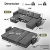 Dyonery 105" Sectional Sleeper Sofa with Pull Out Bed,U-Shaped Couch Sleeper Sofa Bed with Reclining Backrest/USB,Tool-Free Assembly,Corduroy Gray - 2 of 4