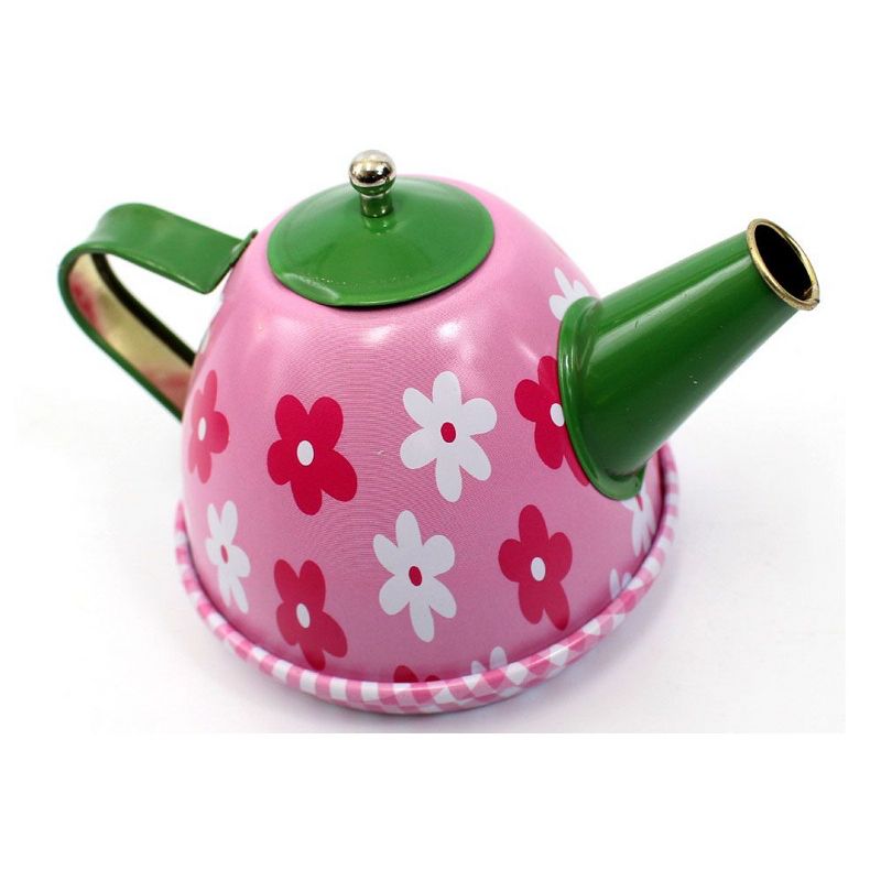 Insten 14 Piece Pink Tea Set for Girls, Teacups Pretend Playset, Toy Kitchen Accessories, 2 of 6