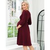 WhizMax Women's Maternity Dress 3/4 Sleeve V Neck Nursing Dresses Casual A Line Ruffle Party Midi Dress - 4 of 4