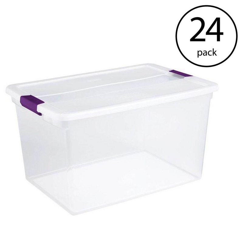 Sterilite 66 Quart Clear Plastic Latching Handle Storage Container Tote, 2 of 7