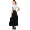 Womens High Waisted Long Skirts A Line Boho Ruffle Flowy Tiered Pleated Maxi Skirt with Pockets - 3 of 4