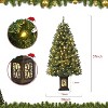 TackView Christmas Tree, Pre-Lit Artificial Christmas Tree Tabletop with Warm White Lights, Artificial Snow Flocked Pine Tree - 2 of 4