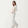 Anna-Kaci Women’s Maternity Wide Leg Pants with Adjustable Ruched Waist Stretch Knit Fabric and Relaxed Full-Length Fit for Comfort - 2 of 4