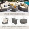 KTMBDW 6 Piece Patio Furniture Set with 6 Rattan Sofa Chairs & 2 Tables, Outdoor Conversation Set with Storage for Backyard, Lawn and Pool - 3 of 4