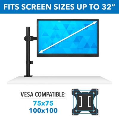 Black Adjustable Single Monitor Arm Desk Mount