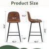 SKRAN Techno-Fabric Bar Chair Set - Two Pieces With Round Backrest, Black Metal Legs, Stable Comfort For Placement In Bars Living Rooms - 3 of 4