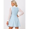 INSPIRE CHIC Women's Sleeveless Square Neck Plaid Fit and Flare Tweed Dresses - 3 of 4