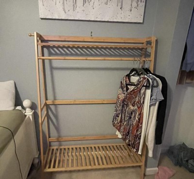 Target bamboo garment online rack