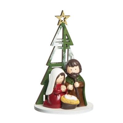 Image of Transpac Resin 5 in. Multicolored Christmas Reason For The Season Nativity Decor