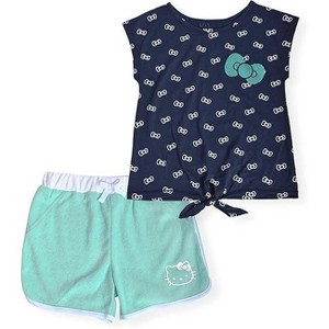 Hello Kitty Little Girl's 2-Piece Fashion Top and Dolphin Shorts Sets - 1 of 3