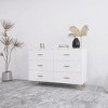 Okak 6-Drawer Dresser Golden Handles and Steel Legs, Spacious Large Drawers, Stylish Storage Chest for Home Organization - 2 of 4