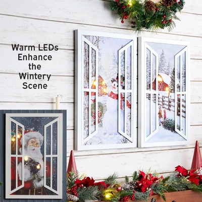 The Lakeside Collection Lighted Holiday Window Wall Art