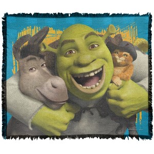 Shrek Shrek And Friends Blanket 50"x60" Woven Tapestry - 1 of 4