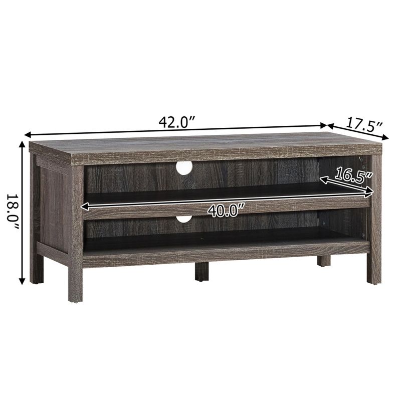 Costway 3-Tier TV Stand Console Cabinet for TV's up to 45'' w/ Storage Shelves, 3 of 10