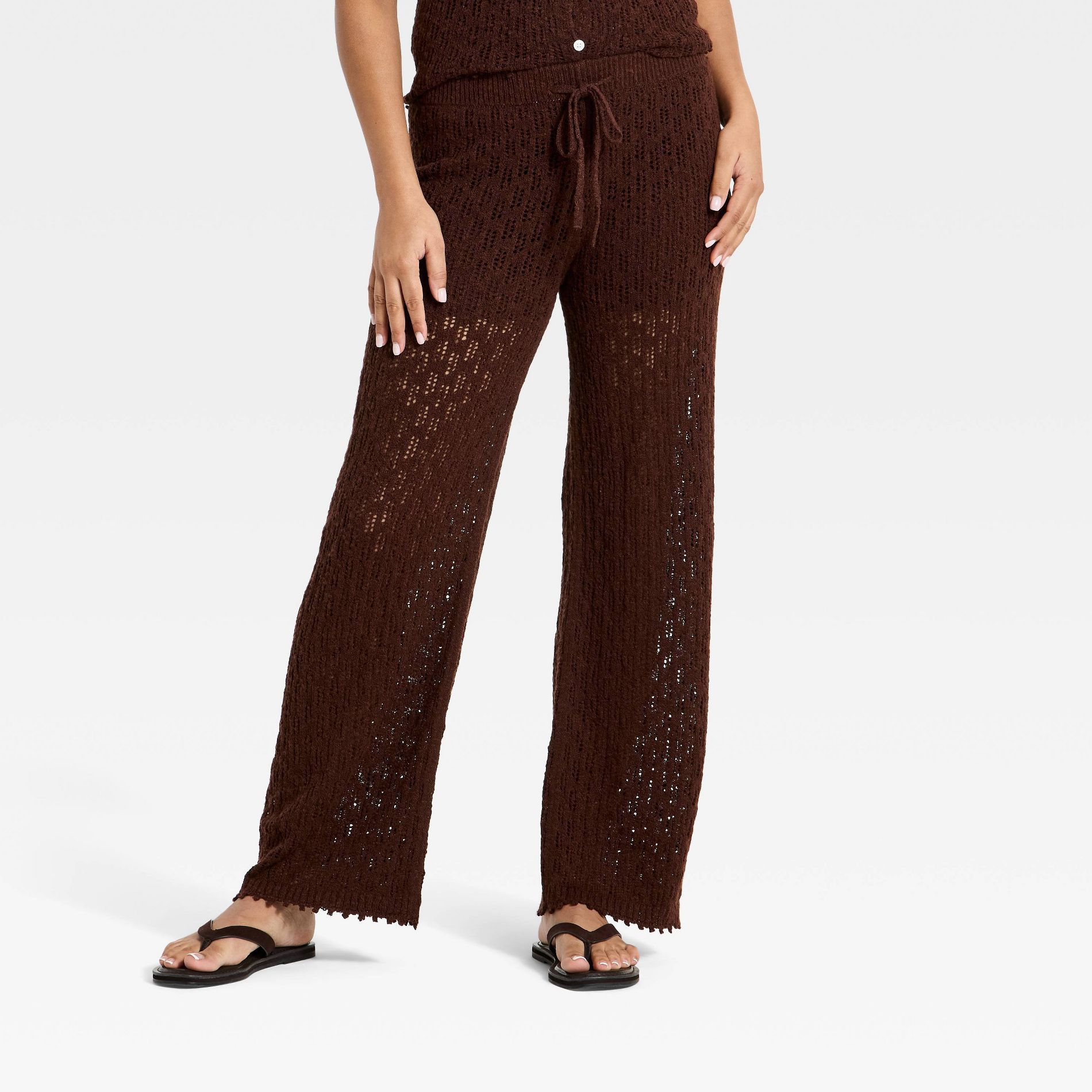Women's Mid-Rise Slub Full Sweater Pull-On Pants - Universal Thread™