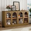 57.7" Buffet Cabinet with Arched Glass Doors,Large Storage Sideboard with Adjustable Shelves for Kitchen Dining Living Room-Baofuwish - 2 of 4