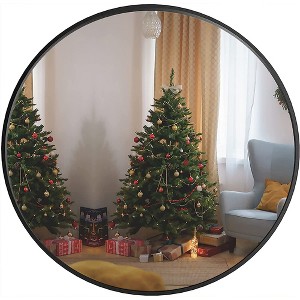 Wooakway Round Black/Gold Metal Accent Wall Mirror Modern Bathroom Vanity Mirror for Living Room Entryway Over Mantel Decor Decor - 1 of 4