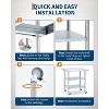 Stainless Steel Workbench with Adjustable Shelves and Universal Wheels, Commercial Kitchen Prep Table, Heavy-Duty Workbench for Restaurants, Outdoors - 4 of 4