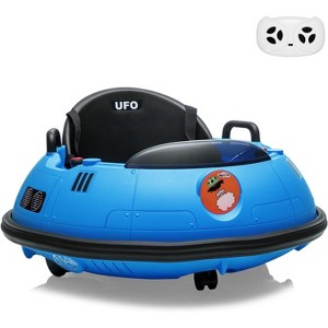 12V Ride On Bumper Car, Electric Toddlers Car with Remote Control, Safety Belt, Music, Flashing Lights, 360 Degree Spin - 1 of 4